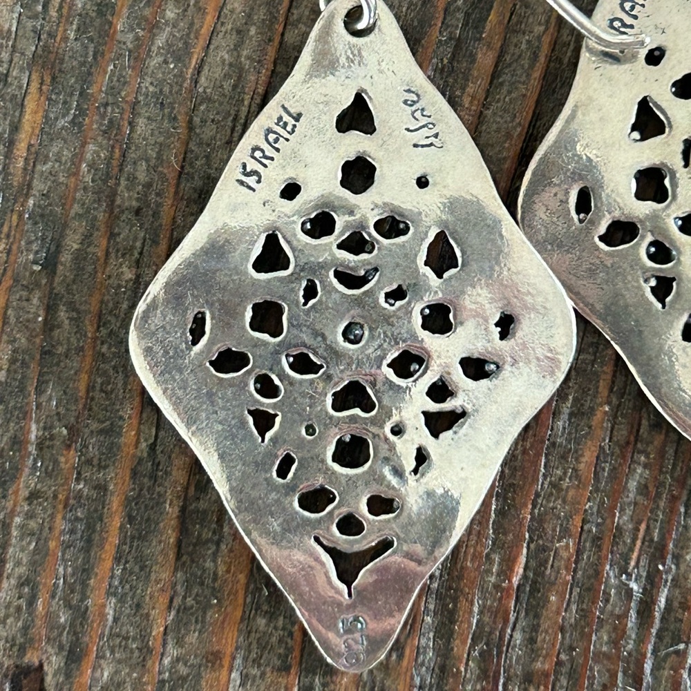 .925 Filigree & Blue Topaz Earrings - Picture 8 of 8